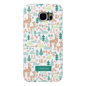 Bambi and Woodland Friends Pattern | Add Your Name Samsung Galaxy S6 Case