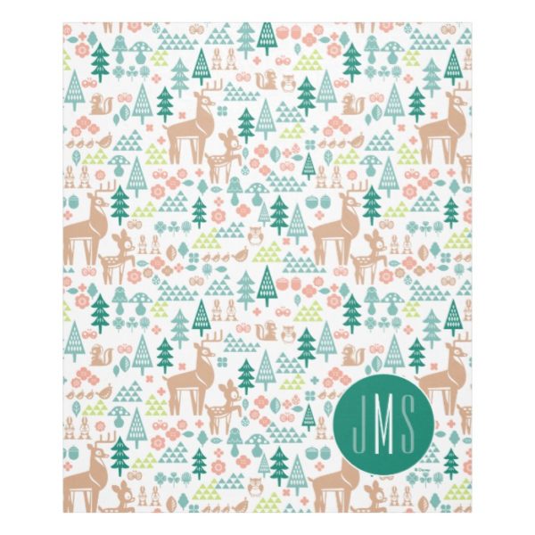 Bambi and Woodland Friends Pattern | Monogram Fleece Blanket