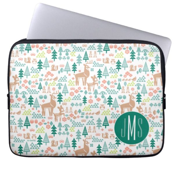 Bambi and Woodland Friends Pattern | Monogram Laptop Sleeve
