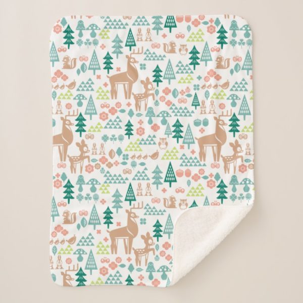 Bambi and Woodland Friends Pattern | Monogram Sherpa Blanket