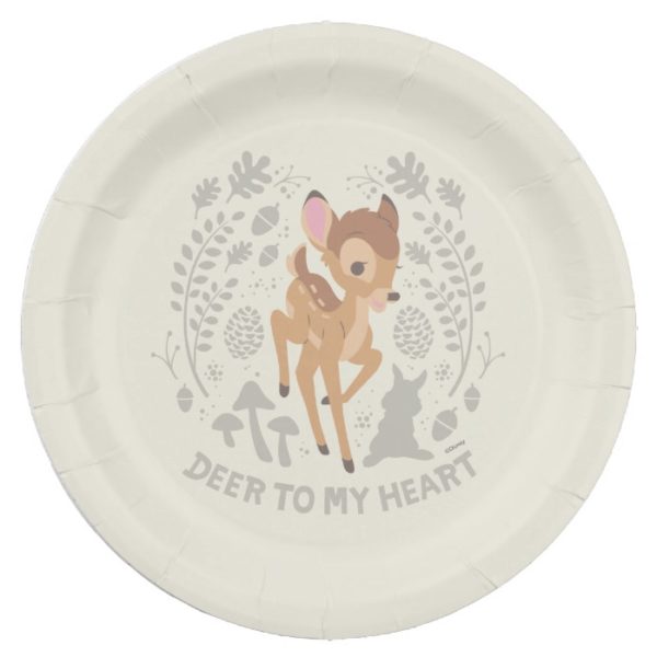 Bambi "Deer To My Heart" Forest Graphic Paper Plate