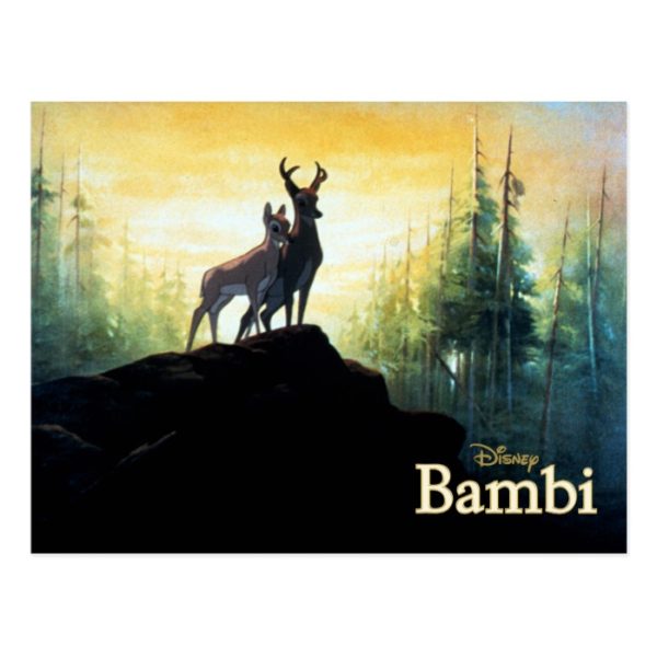 Bambi & Faline On Cliff Postcard