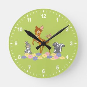 Bambi & Friends Round Clock