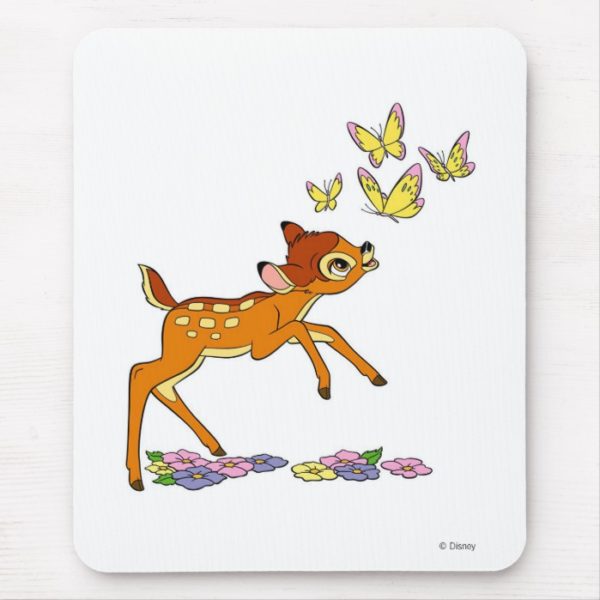 Bambi playing with butterflies mouse pad