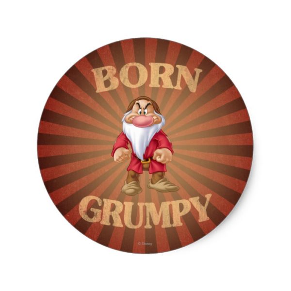 Born Grumpy Classic Round Sticker