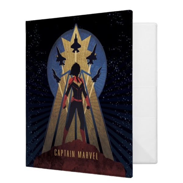Captain Marvel | Art Deco Airforce Graphic 3 Ring Binder