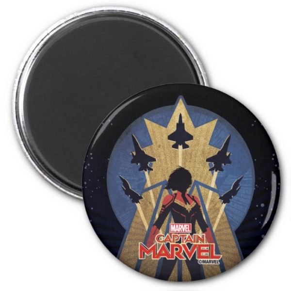 Captain Marvel | Art Deco Airforce Graphic Magnet