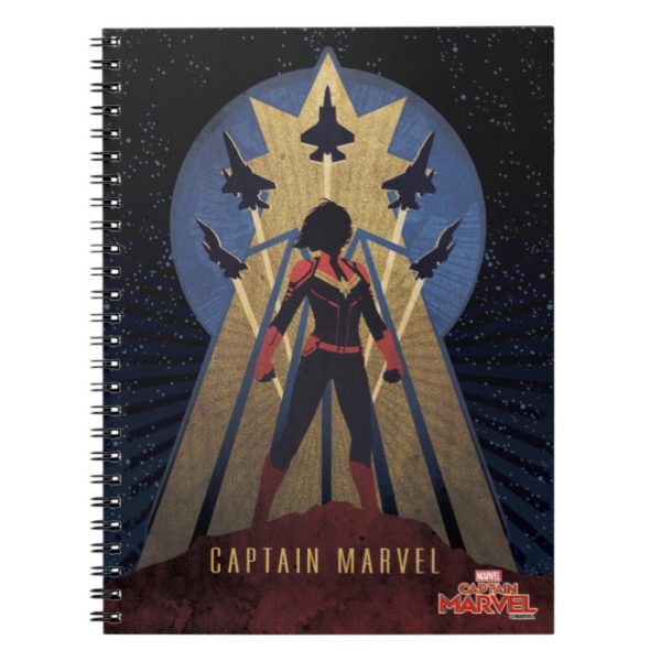 Captain Marvel | Art Deco Airforce Graphic Notebook