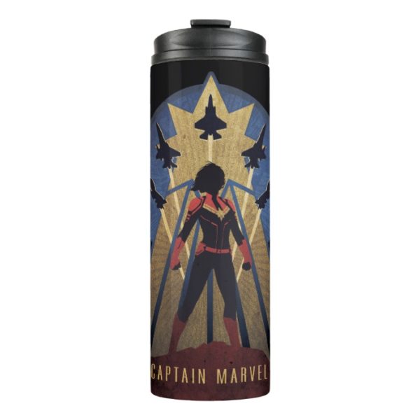 Captain Marvel | Art Deco Airforce Graphic Thermal Tumbler