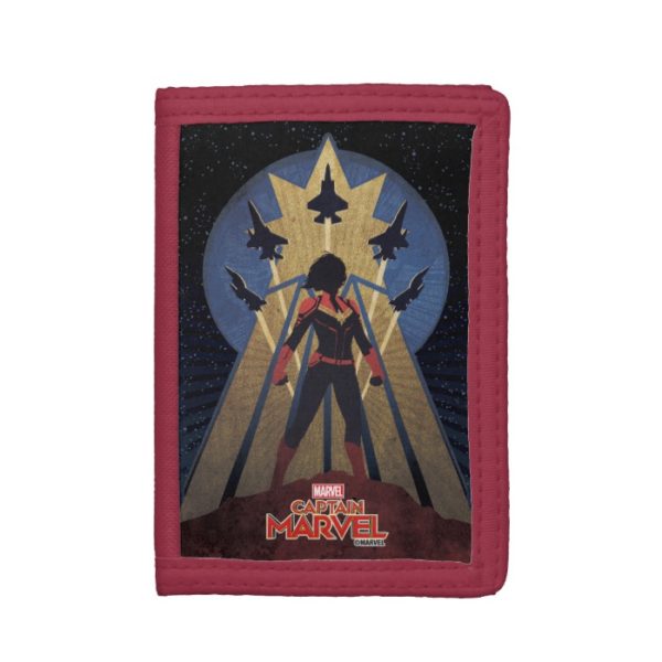 Captain Marvel | Art Deco Airforce Graphic Trifold Wallet