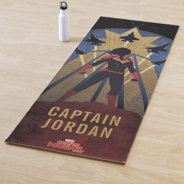 Captain Marvel | Art Deco Airforce Graphic Yoga Mat