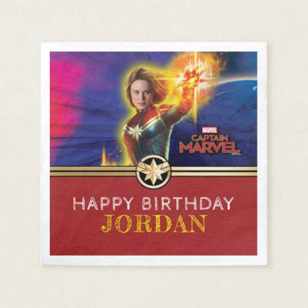 Captain Marvel | Birthday Napkin
