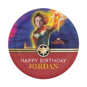 Captain Marvel | Birthday Paper Plate