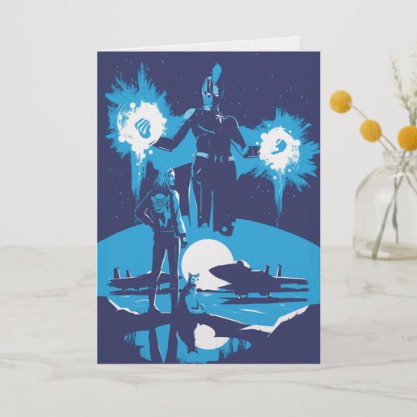 Captain Marvel | Blue Captain Marvel & Goose Scene Card