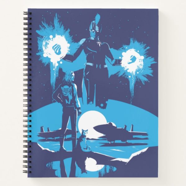 Captain Marvel | Blue Captain Marvel & Goose Scene Notebook