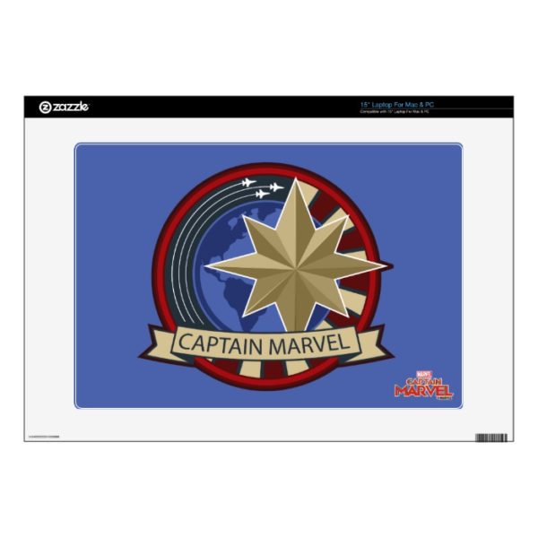Captain Marvel | Captain Marvel US Military Badge 15" Laptop Decal