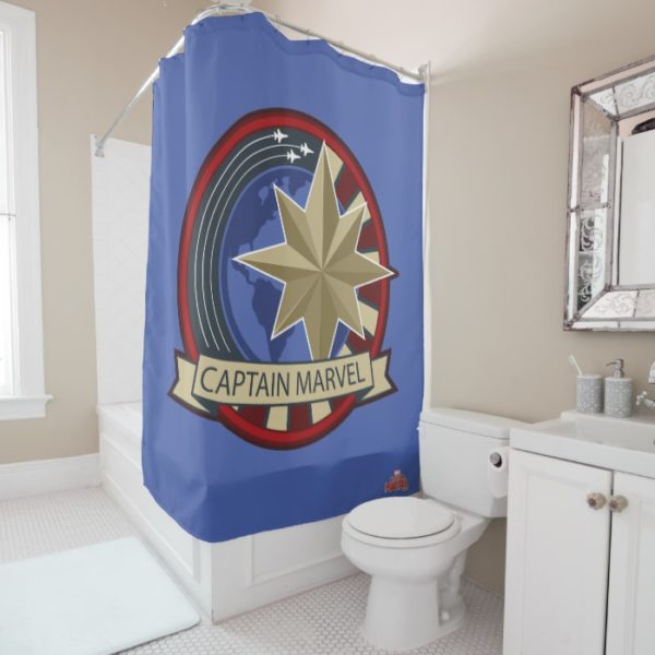 Captain Marvel | Captain Marvel US Military Badge Shower Curtain