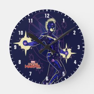 Captain Marvel | Constellation Character Art Round Clock