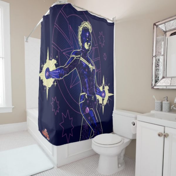 Captain Marvel | Constellation Character Art Shower Curtain