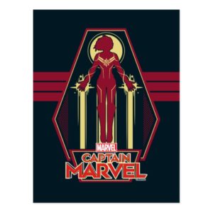 Captain Marvel | Flying Character Badge Postcard