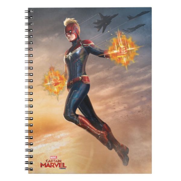 Captain Marvel | Flying With Energy Fists Notebook