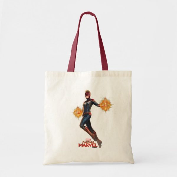 Captain Marvel | Flying With Energy Fists Tote Bag