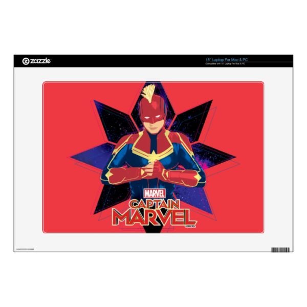 Captain Marvel | Galactic Star Character Graphic 15" Laptop Decal
