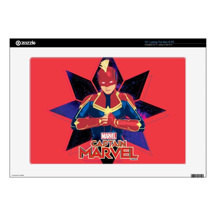 Captain Marvel | Galactic Star Character Graphic 15" Laptop Decal