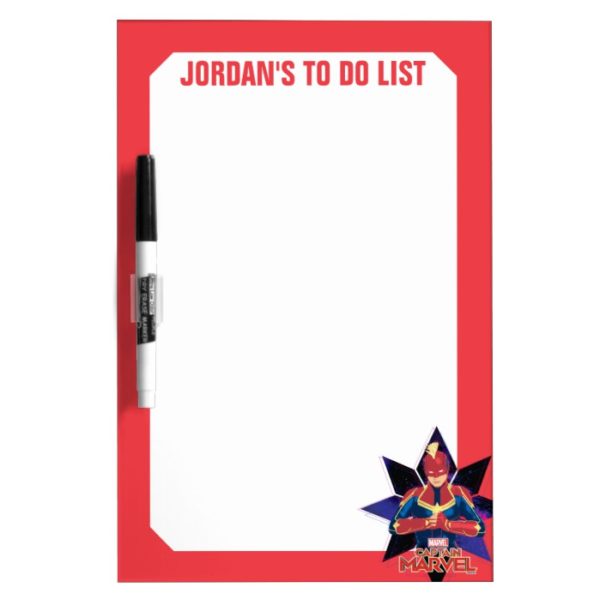 Captain Marvel | Galactic Star Character Graphic Dry Erase Board