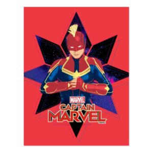 Captain Marvel | Galactic Star Character Graphic Postcard