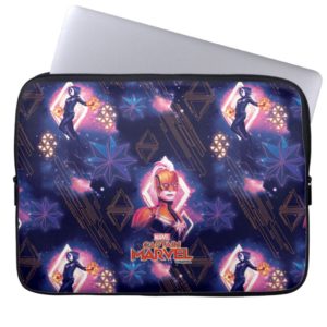 Captain Marvel | Glowing Galaxy Pattern Computer Sleeve
