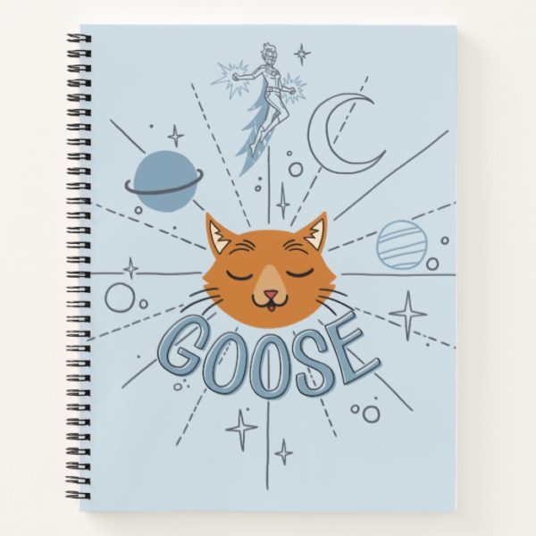 Captain Marvel | Goose In Space Illustration Notebook