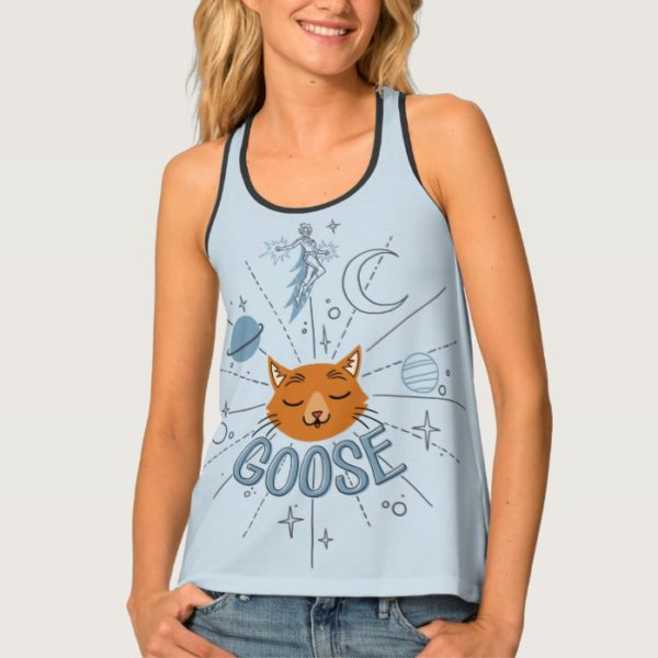 Captain Marvel | Goose In Space Illustration Tank Top