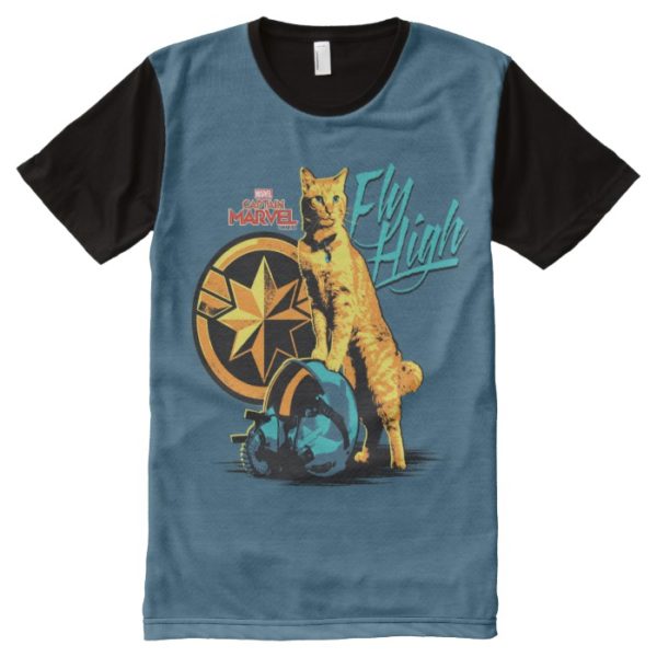 Captain Marvel | Goose on Helmet "Fly High" All-Over-Print Shirt