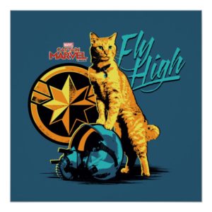 Captain Marvel | Goose on Helmet "Fly High" Poster