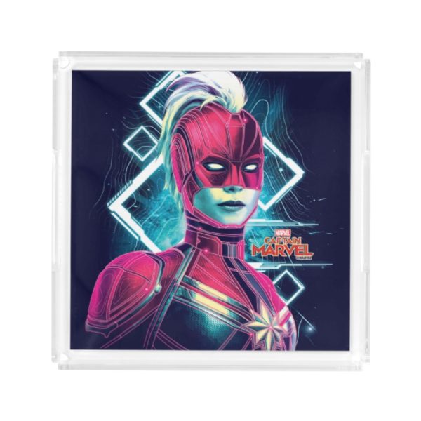 Captain Marvel | High Tech Glowing Character Art Acrylic Tray