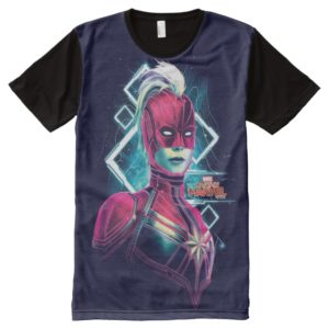 Captain Marvel | High Tech Glowing Character Art All-Over-Print Shirt