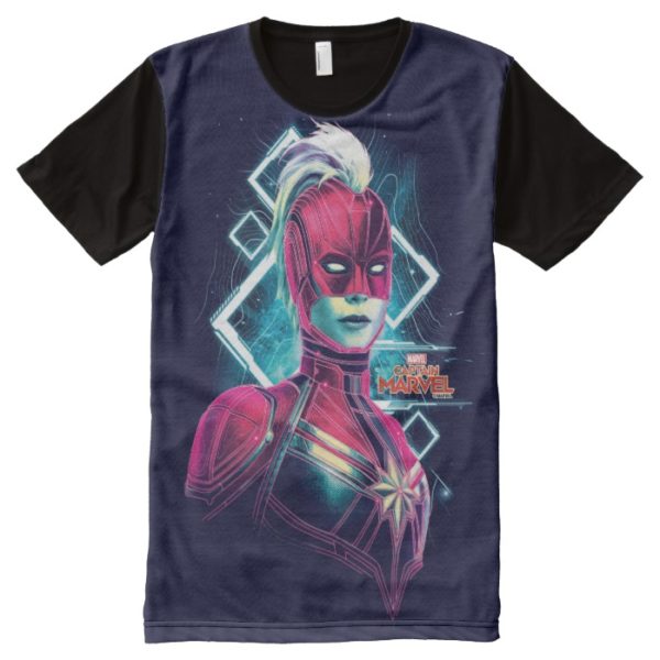 Captain Marvel | High Tech Glowing Character Art All-Over-Print Shirt