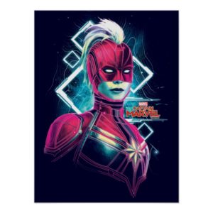 Captain Marvel | High Tech Glowing Character Art Poster