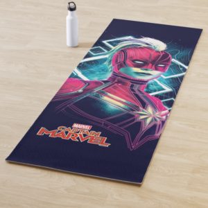 Captain Marvel | High Tech Glowing Character Art Yoga Mat