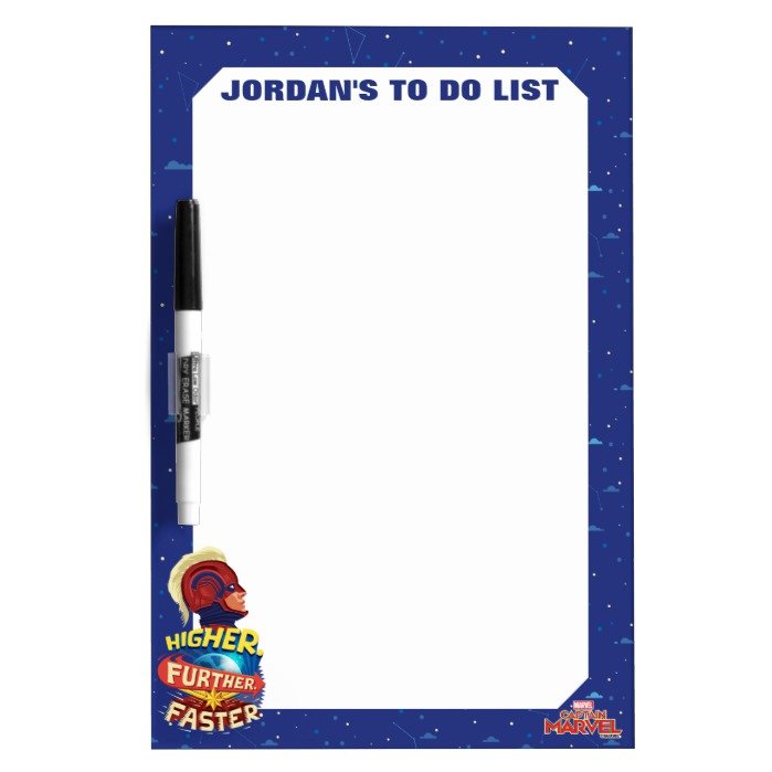 Captain Marvel | Higher, Further, Faster Dry Erase Board