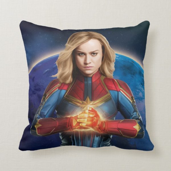 Captain Marvel | Holding Fist Character Art Throw Pillow