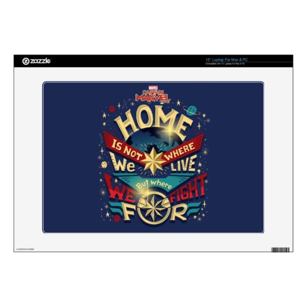 Captain Marvel | Home Is Not Where We Live 15" Laptop Decal