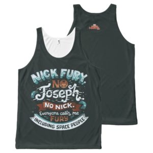 Captain Marvel | Nick Fury Typography All-Over-Print Tank Top