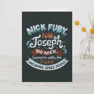 Captain Marvel | Nick Fury Typography Card