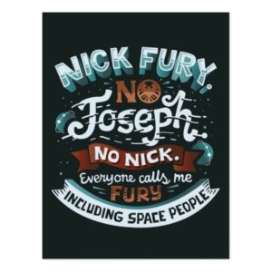 Captain Marvel | Nick Fury Typography Postcard