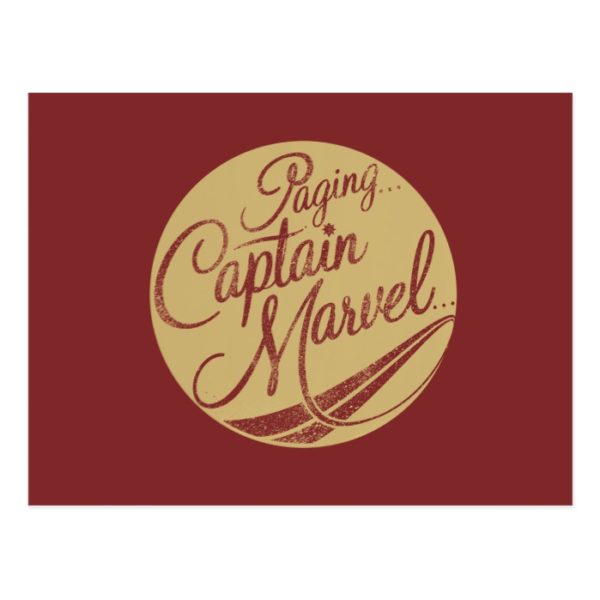 Captain Marvel | Paging Captain Marvel Emblem Postcard