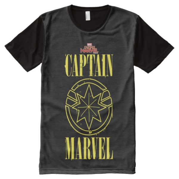Captain Marvel | Retro Captain Marvel Logo All-Over-Print Shirt