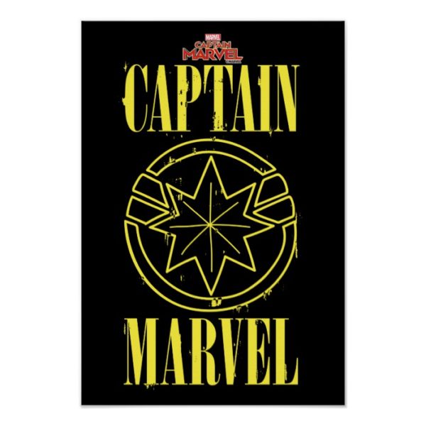 Captain Marvel | Retro Captain Marvel Logo Poster