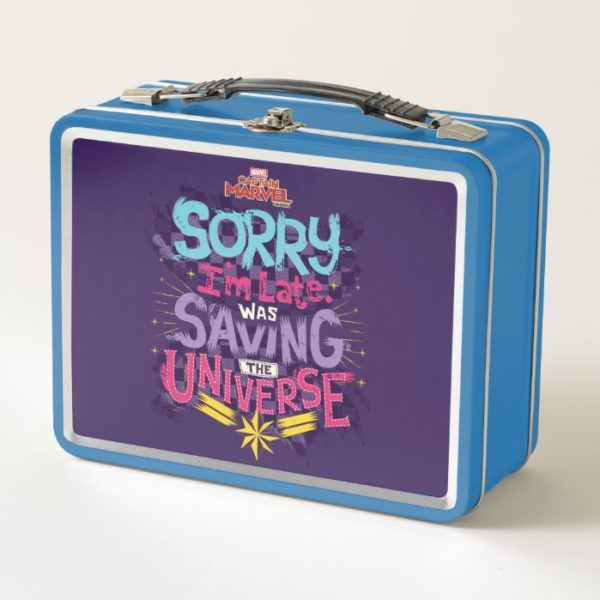 Captain Marvel | Saving The Universe Typography Metal Lunch Box